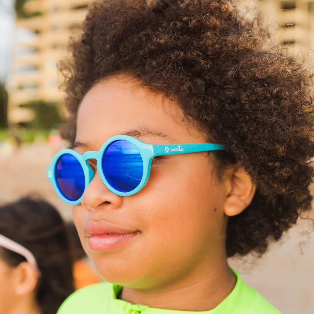 Kids Round Sunglasses - Scuba Blue - Image 3