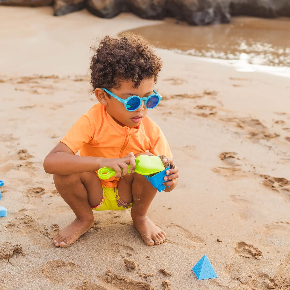 Kids Round Sunglasses - Scuba Blue - Image 4