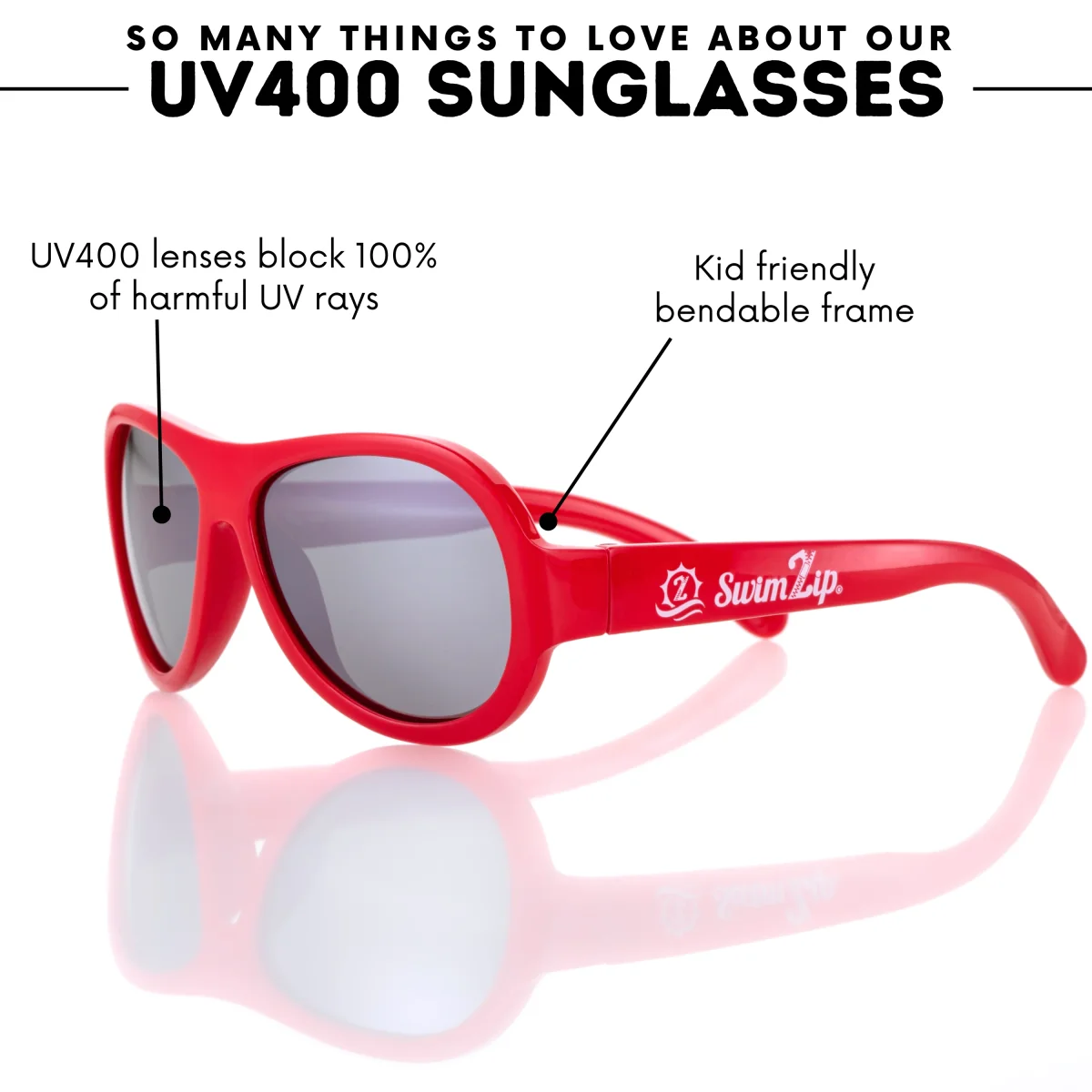 Kids Aviator Sunglasses - Red - Image 6