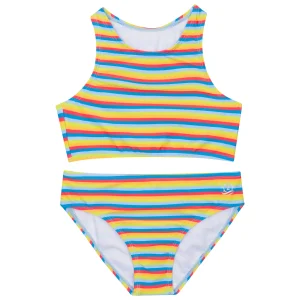 Girls Halter Top Bikini Set (2 Piece) | "Sunny Stripe"