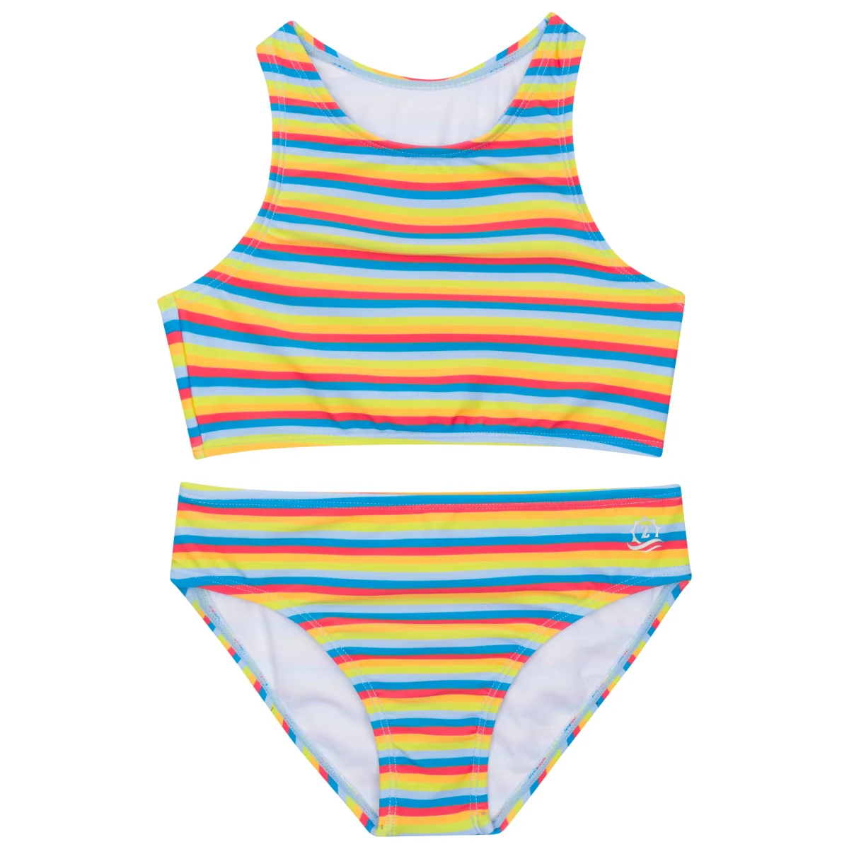 Girls Halter Top Bikini Set (2 Piece) | "Sunny Stripe"