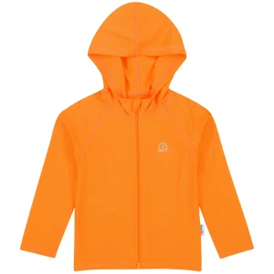 Kids Hooded Long Sleeve Zipper Rash Guard Swim Shirt | "Orange"