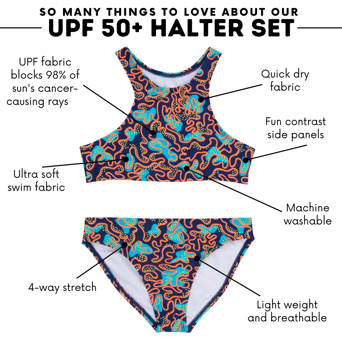 Girls Halter Top Bikini Set (2 Piece) | "Deep Dive" - Image 5