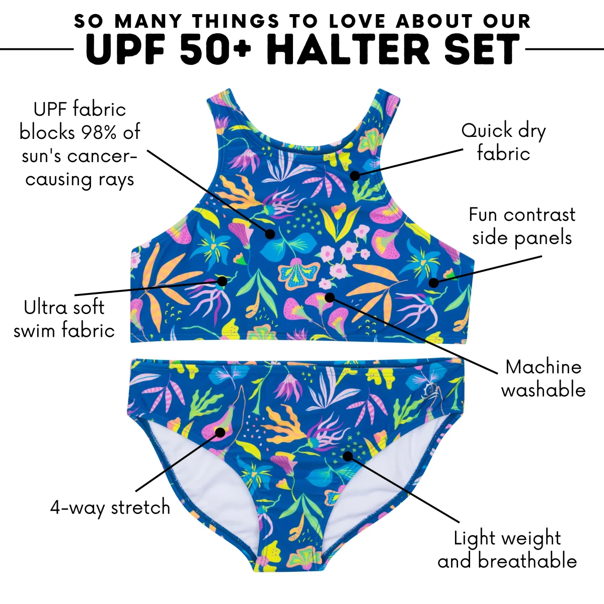Girls Halter Top Bikini Set (2 Piece) | "Tropadelic" - Image 5