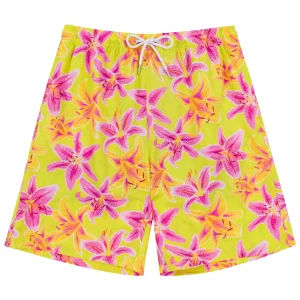 Men's 8" Swim Trunks Boxer Brief Liner | "Floral Takeover"
