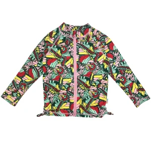 Girls Long Sleeve Rash Guard - “Butterfly Love”